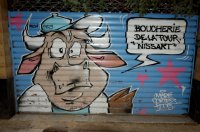 L'enseigne de la boucherie de la tour